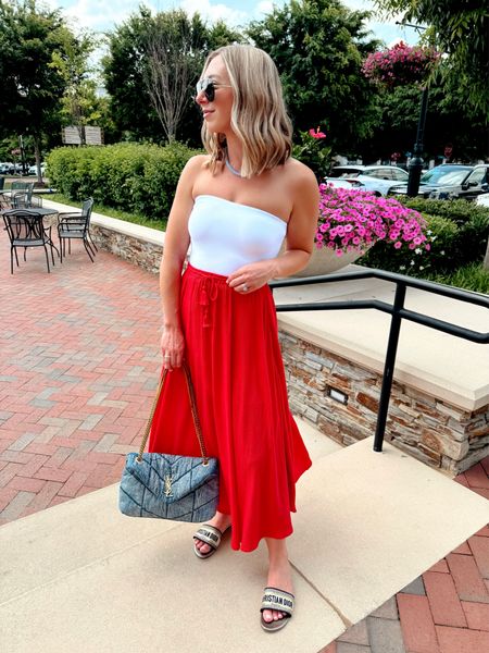 ☀️Wore this last weekend and had so many compliments on my skirt! 😍❤️ It’s under $60 and perfect for Summer! P.S. it’s a little sheer so I just paired a mini slip underneath! 💁🏼‍♀️ Paired with the comfiest tube top! 🙌🏻 You can shop everything via the link in my bio > Shop my Reels/IG Posts ➡️

Maxi skirts, vacation outfit, summer fashion 

#LTKSaleAlert #LTKFindsUnder100 #LTKStyleTip
