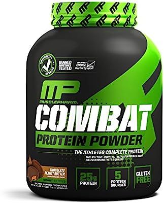 Muscle Pharm Combat Protein Powder, Essential Whey Protein Powder, Isolate Whey Protein, Casein a... | Amazon (US)