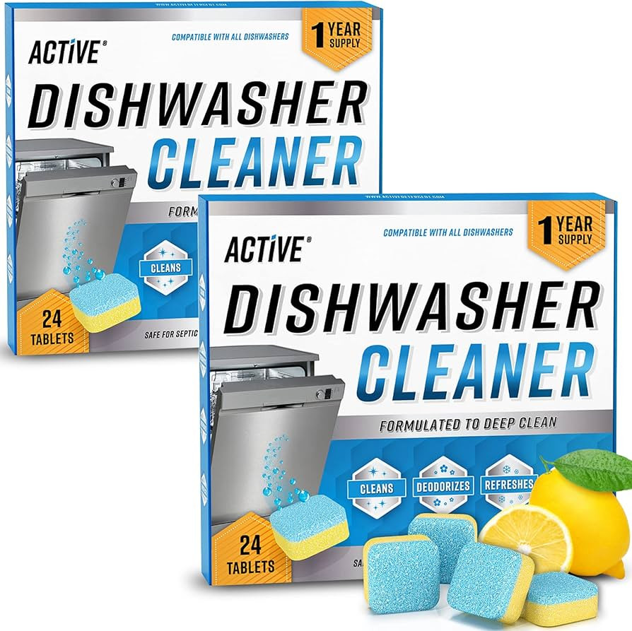 Dishwasher Cleaner Deodorizer Tablets 48 Pack - Deep Cleaning Descaler Pods Dish Washer Machine C... | Amazon (US)