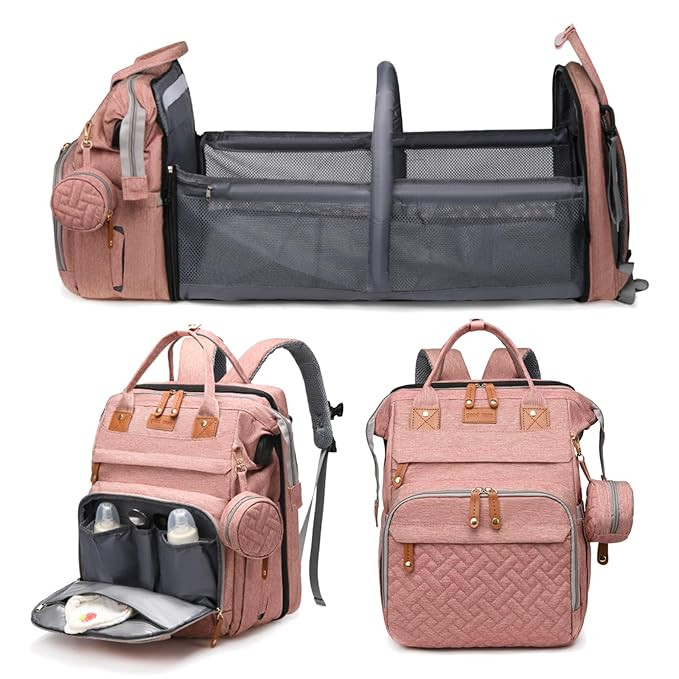Jeryswet Baby Diaper Bags with Changing Station, Waterproof Large Capacity Diaper Bag Backpack fo... | Amazon (US)