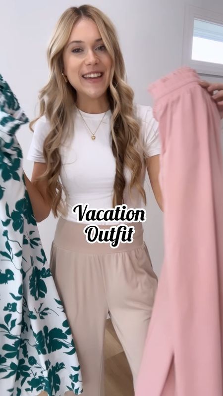 Amazon vacation outfit idea. Beach coverup. Amazon fashion 2024. Wide leg pant  

#LTKVideo #LTKfindsunder100 #LTKfindsunder50