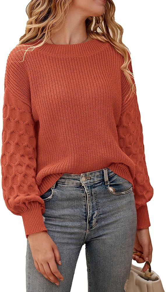 PRETTYGARDEN Women's 2023 Winter Pullover Sweater Casual Long Sleeve Crewneck Loose Chunky Knit J... | Amazon (US)