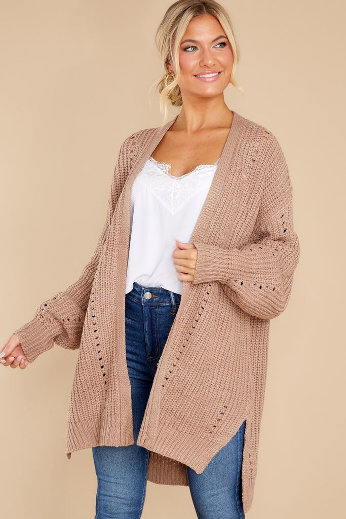 Find Your Level Light Mocha Cardigan | Red Dress 