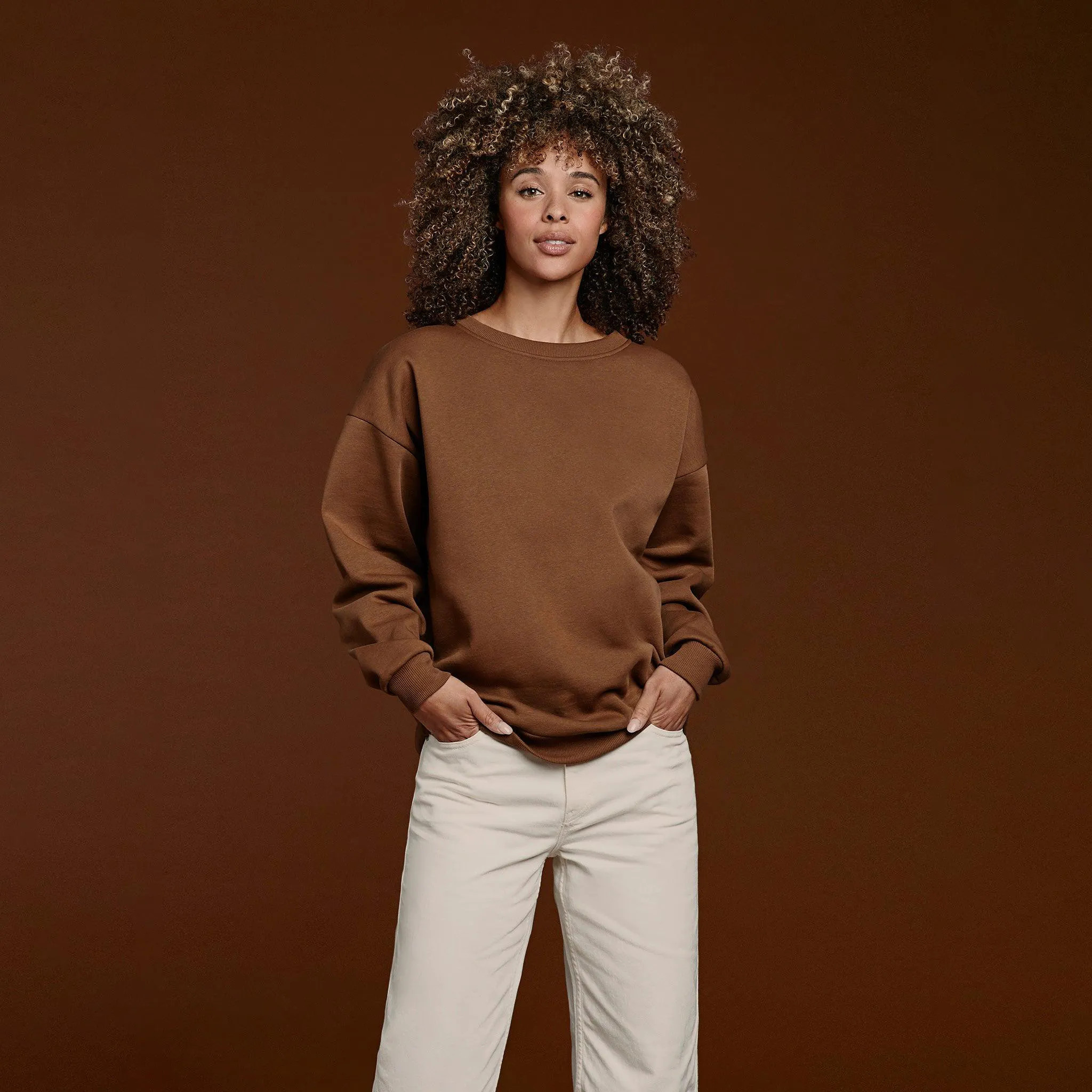 Women's Crewneck Sweatshirt - Chocolate - nuuds | nuuds