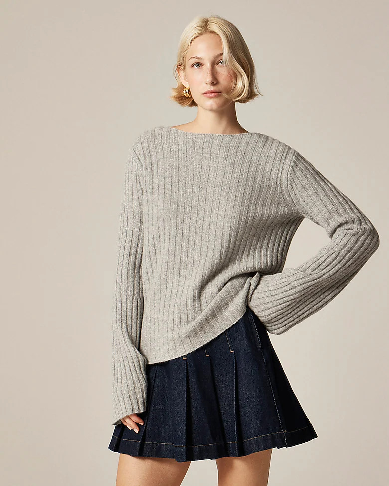 Ribbed boatneck sweater in vintage wool | J. Crew US
