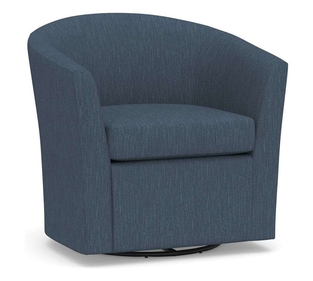 Hyde Upholstered Swivel Armchair | Pottery Barn (US)