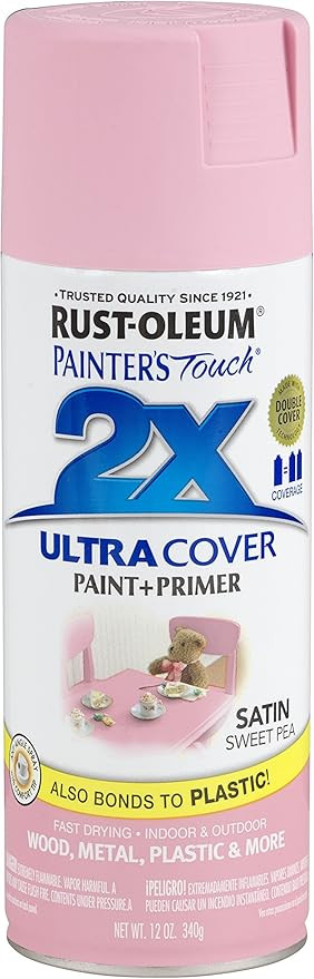 Rust-Oleum 249063 Painter's Touch 2X Ultra Cover Spray Paint, 12 oz, Satin Sweet Pea | Amazon (US)