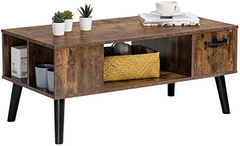 Snughome Retro Coffee Table with Storage, Mid Century Coffee Tables for Living Room, Modern Wood ... | Amazon (US)