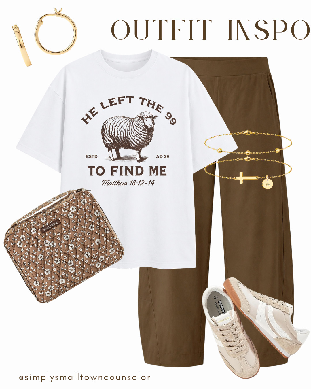 Sunday outfit inspo 🤎 This faith-filled graphic tee paired with comfy brown pants and neutral accessories is such a cute, casual look for church!
 

 