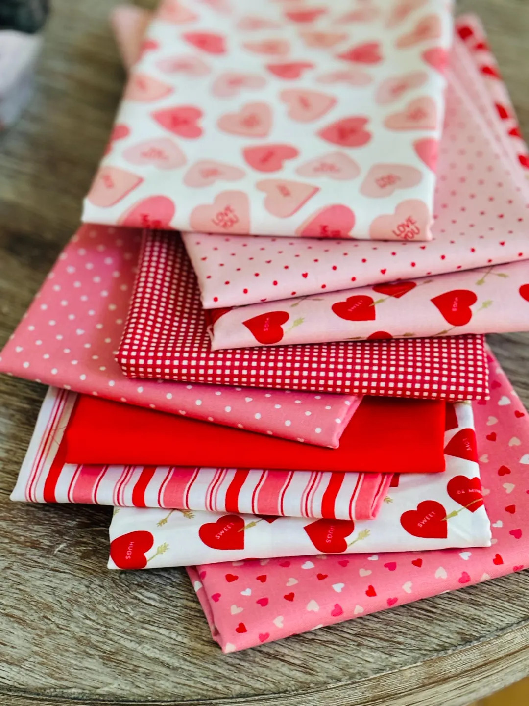 Sweetheart Valentine Themed Bundle L 9 Fqs / Half Yard Bundle RBD Stripe Micro Gingham in Stock -... | Etsy (US)