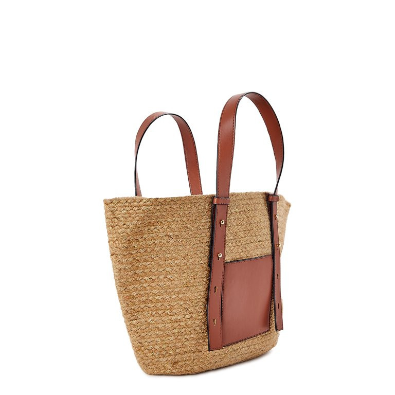 Time and Tru Women's Jute Pocket Tote Bag | Walmart (US)