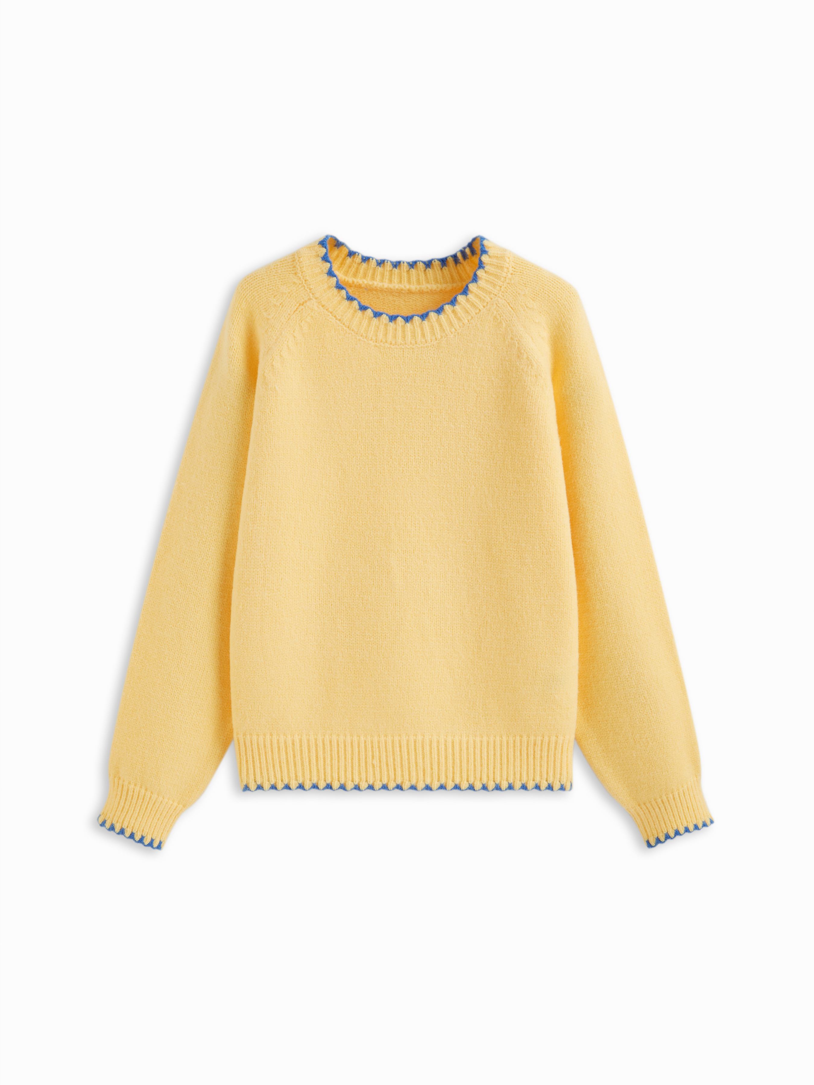 Knit Fabric Knit Round Neck Contrasting Binding Oversized Long Sleeve Sweater For School Daily Ca... | Cider