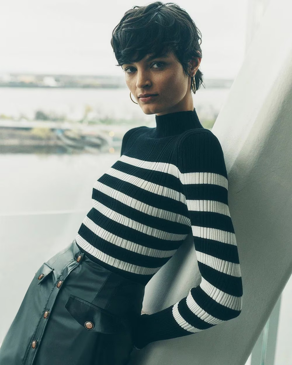 Ribbed Mockneck Sweater | White House Black Market