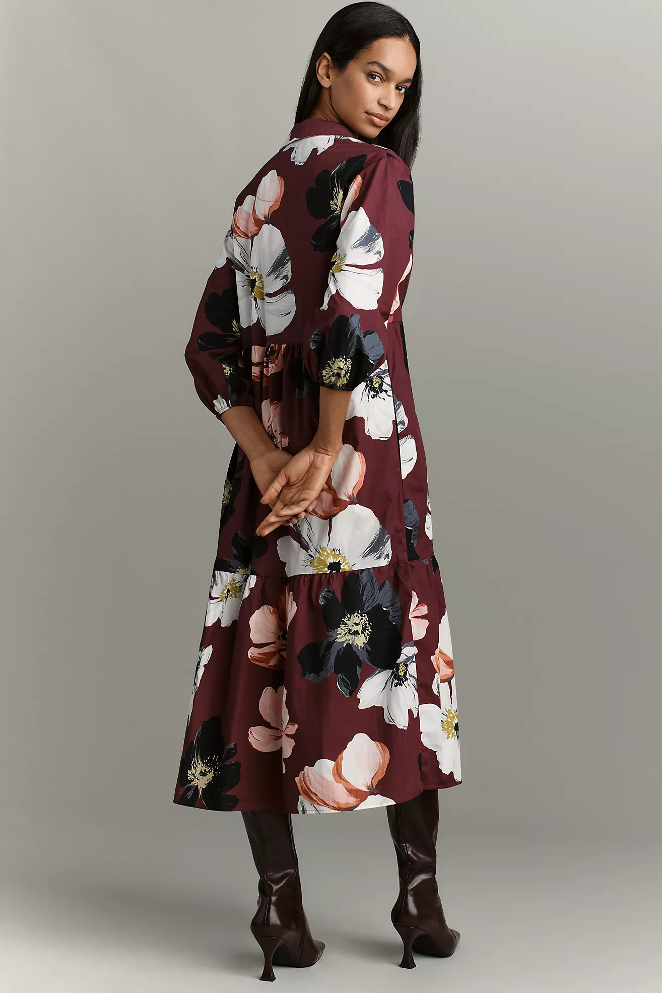 The Bettina Tiered Shirt Dress by Maeve | Anthropologie (US)