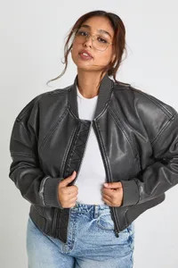 Plus Zip Up Bomber Jacket | boohoo (US & Canada)