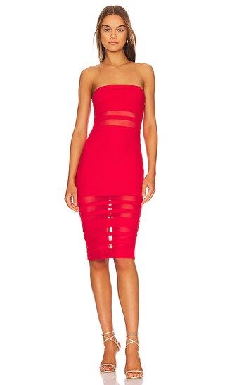 Magdalena Tube Mesh Dress in Red | Revolve Clothing (Global)