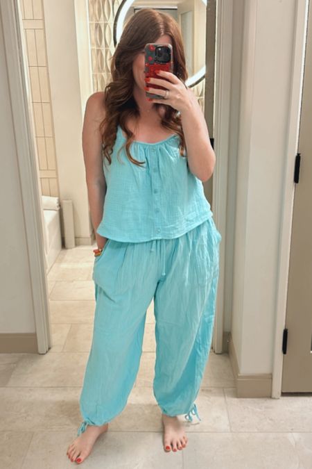 Comfy pajama set from Target wearing size medium. 

Pajamas. Pj set. 

#LTKFindsUnder50 #LTKMidsize #LTKSeasonal