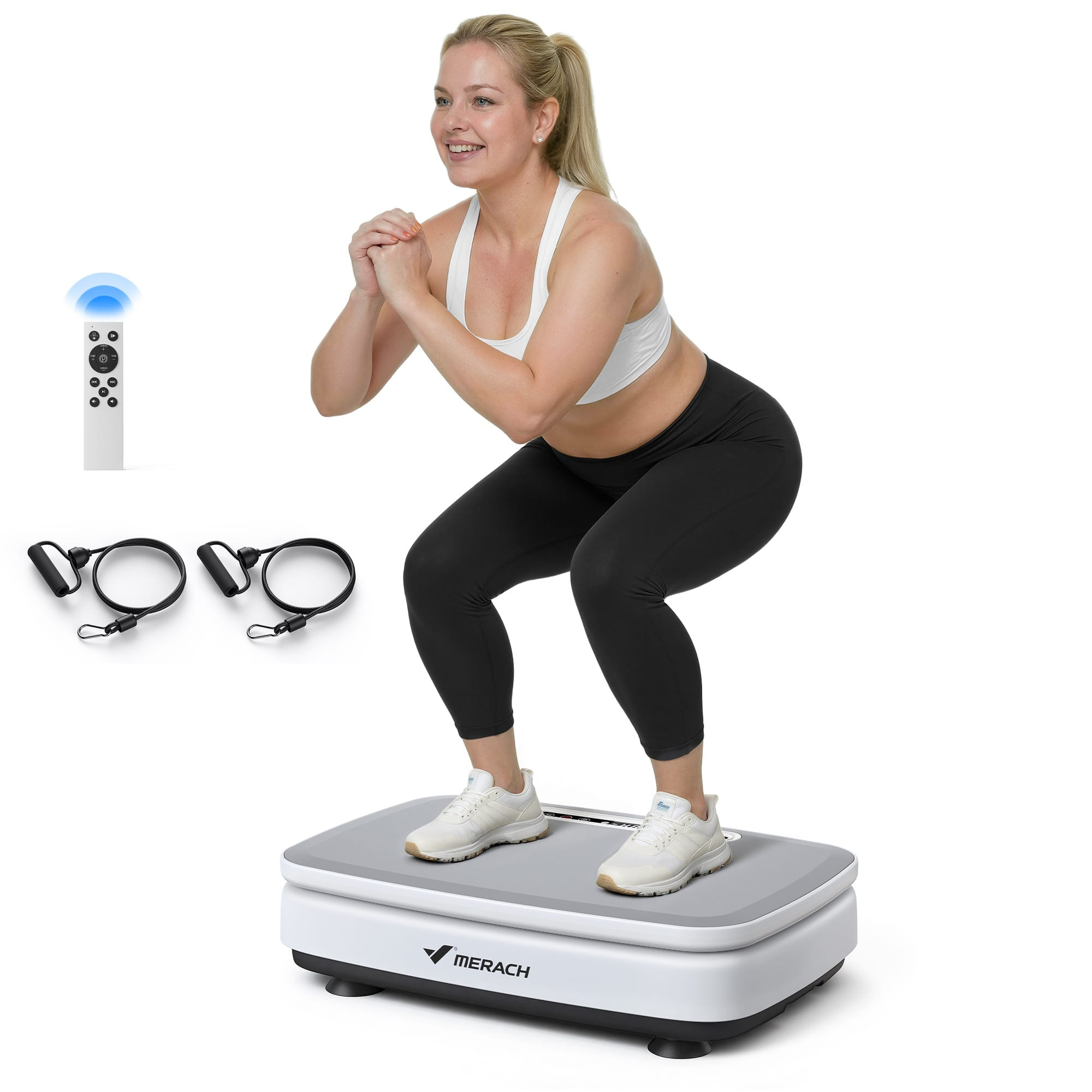 MERACH - Vibration Plate Exercise Machine, Whole Body Workout, Lymphatic Drainage and Fitness - Gray | Best Buy U.S.