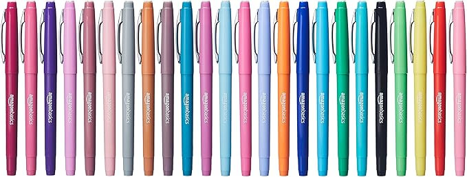 Amazon Basics Felt Tip Marker Pens, 24-Pack, Assorted Colors | Amazon (US)