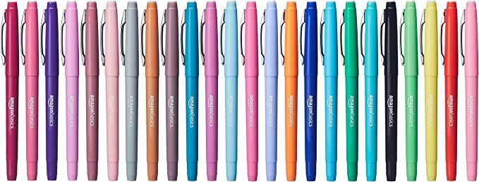 Amazon Basics Felt Tip Marker Pens - Assorted Color, 24-Pack | Amazon (US)