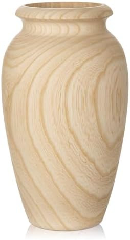 10" Tall Handmade Wooden Flower Vase, Large Wood Vase Decoration for Flower Arrangement Home Deco... | Amazon (US)