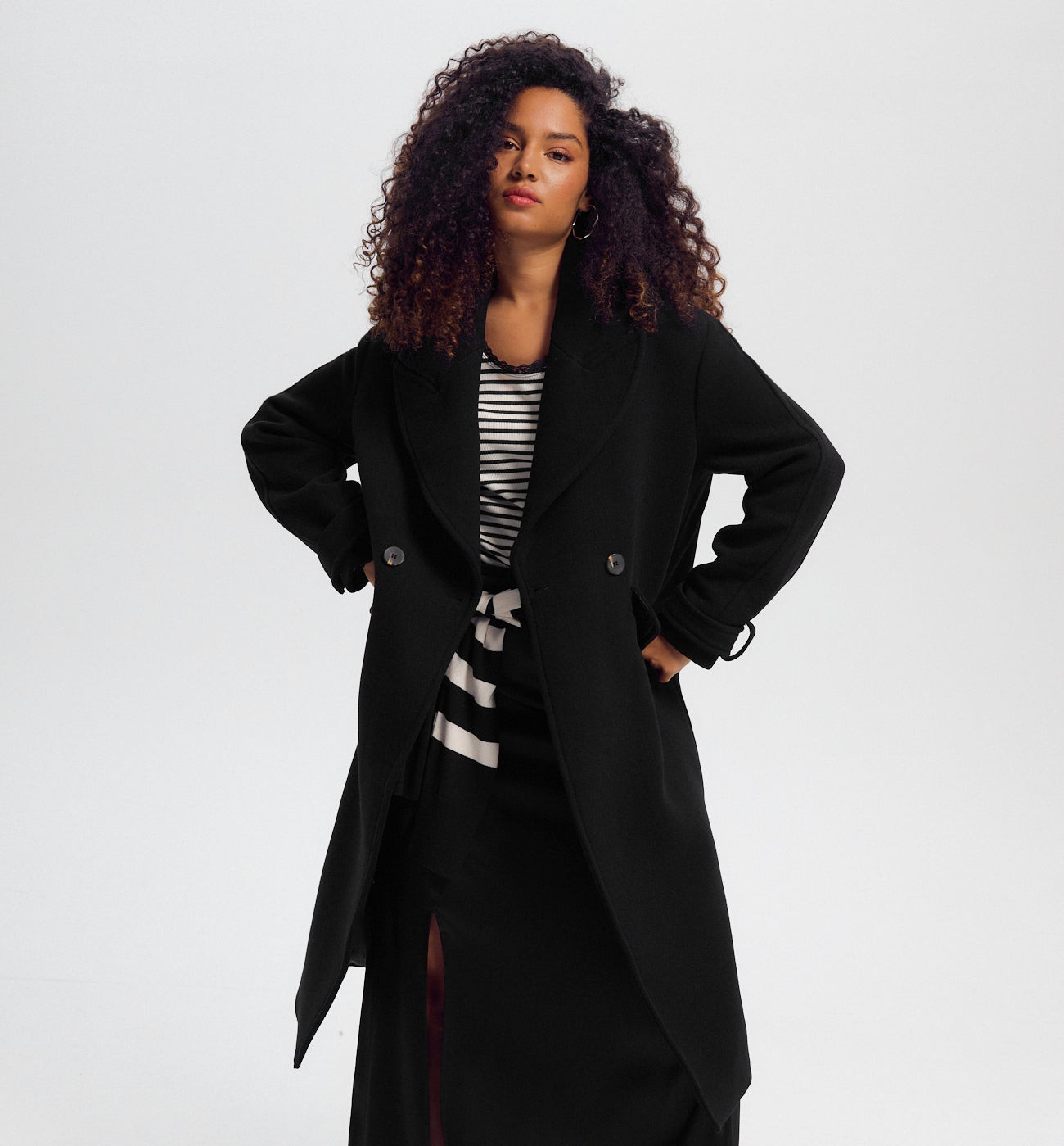 Manteau en laine SIMONE - Noir | Promod (FR)