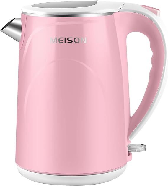 MEISON Electric Kettle, 1.7 L Double Wall Food Grade Stainless Steel Interior Water Boiler, Coffe... | Amazon (US)