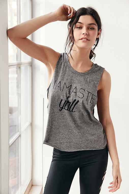 Without Walls Namaste Y'all Tank Top,GREY,M | Urban Outfitters US