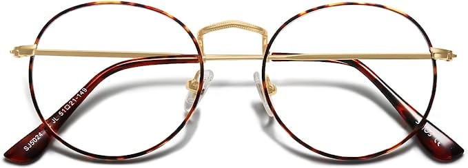 Amazon.com: SOJOS Blue Light Blocking Computer Glasses Round Eyewear Anti Blue Light Lens Preppy ... | Amazon (US)