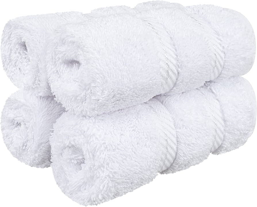 American Soft Linen Luxury Washcloths for Bathroom, 100% Cotton 4 Piece Turkish Wash Cloth Set, 1... | Amazon (US)