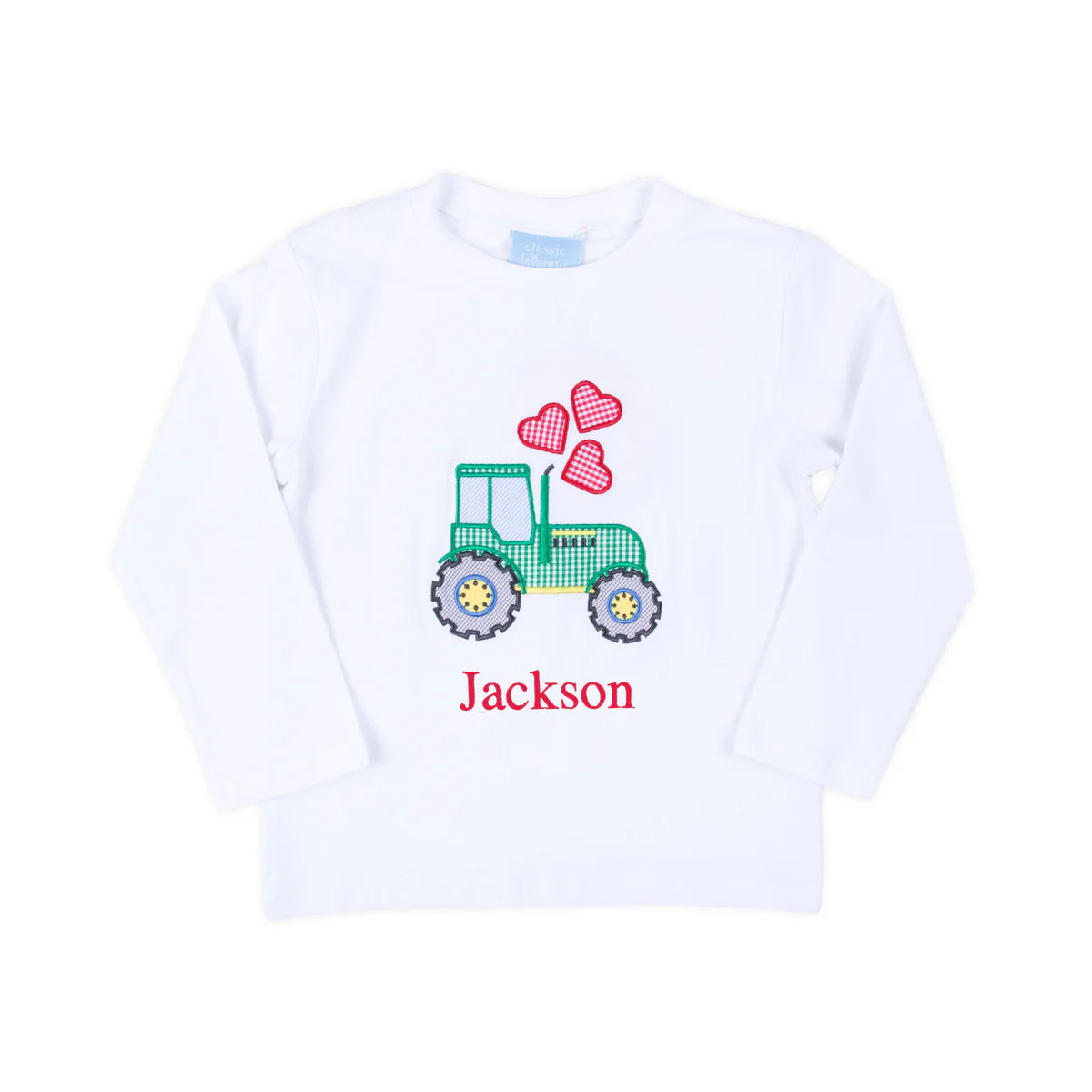Heart Tractor White Long Sleeve Shirt | Classic Whimsy