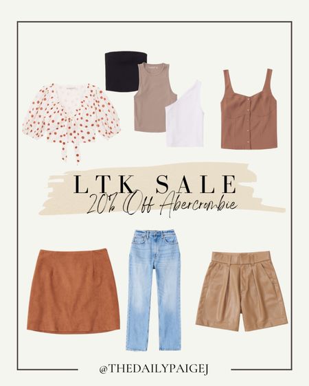 20% off Abercrombie for the LTK Sale! Sign me up for this shade skort and these leather shorts! Such great transition pieces to wear from summer to fall! Pair it with one of Abercrombie’s great layering pieces and you’re good to go! If you buy anything this sale, purchase their jeans! They are the best. The fit so well and are actually comfortable. They get pricey so it’s best to get them on sale! 

#LTKSale #LTKunder100 #LTKunder50
