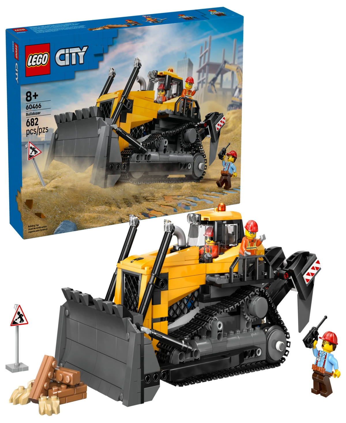 Lego City Yellow Bulldozer 60466 Toy Building Set, 682 Pieces - Multicolor | Macy's