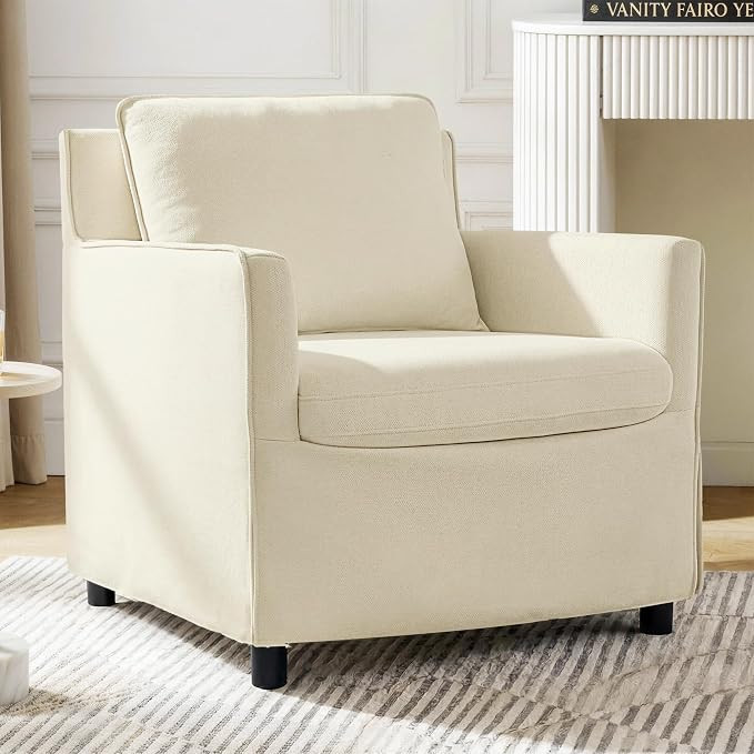 Upholstered Barrel Accent Chair, Modern Single Sofa with Washable Cover for Living Room, Bedroom,... | Amazon (US)