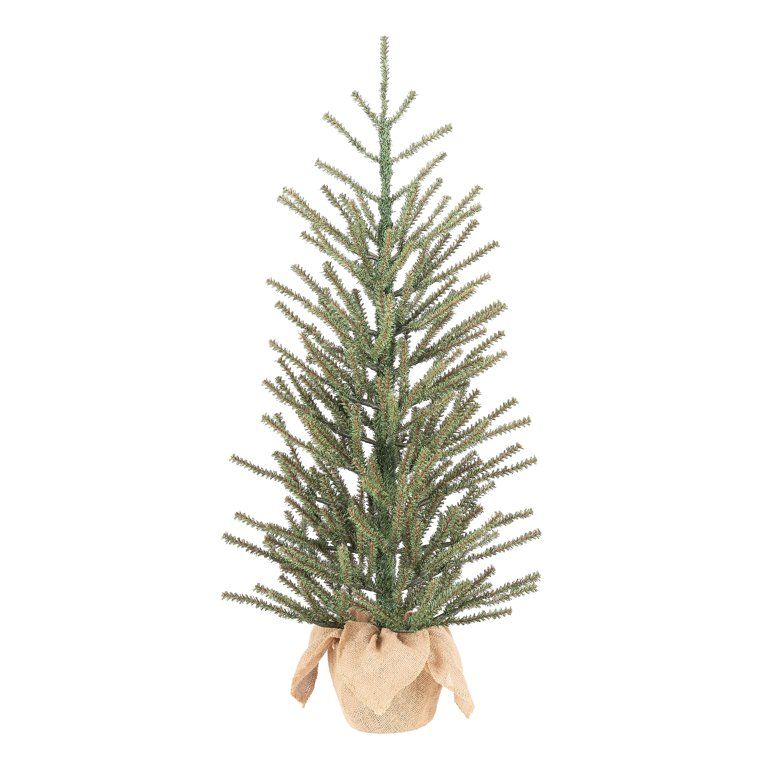 Holiday Time Green Fir Tree with Burlap Base Christmas Decoration, 36" | Walmart (US)