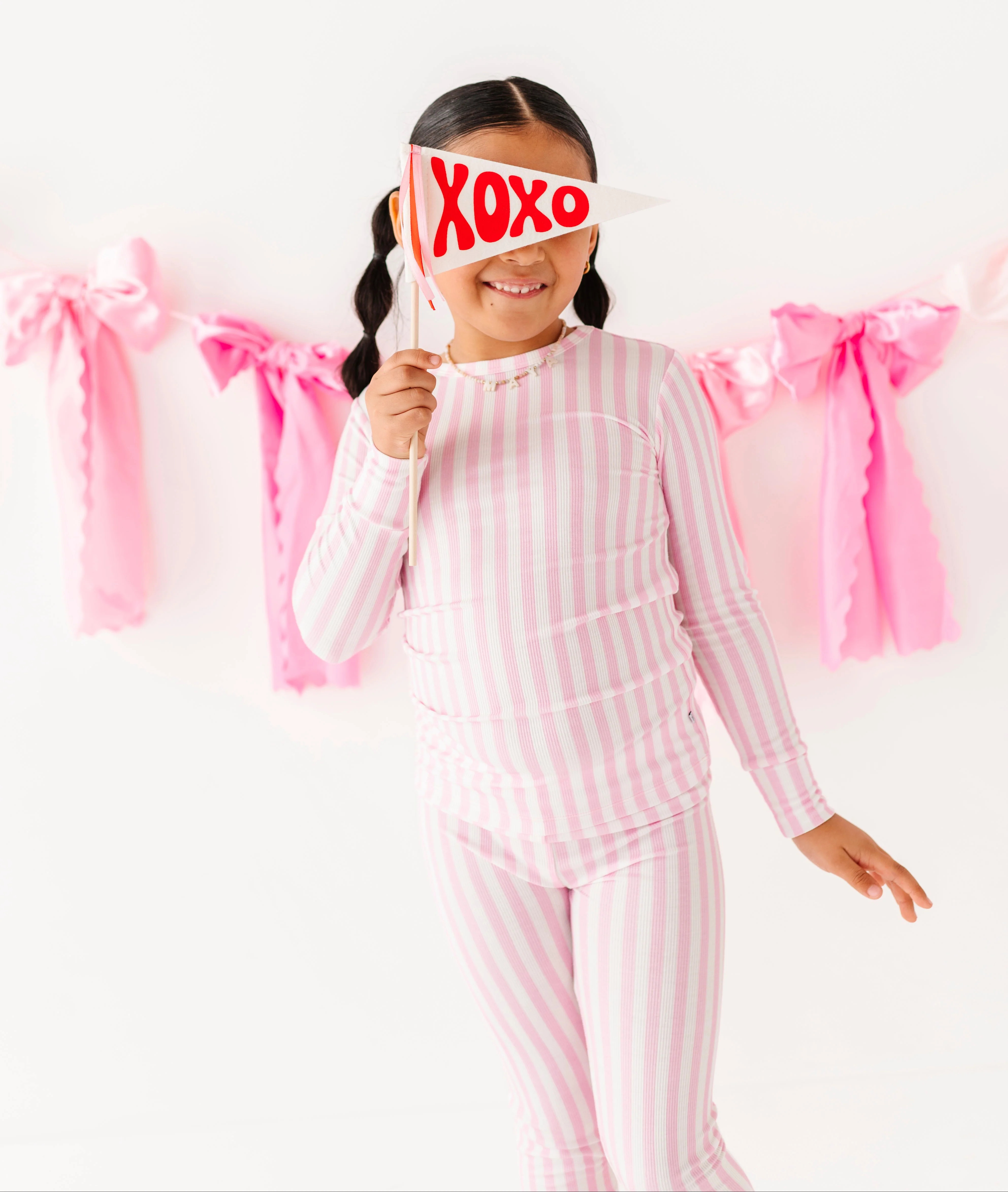 Pink Stripe Ribbed 2-Piece Pajamas | Birdie Bean