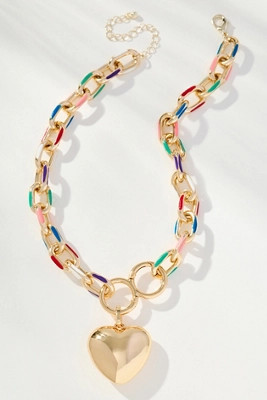 Multicolor Link Heart Pendant Necklace | Anthropologie (US)