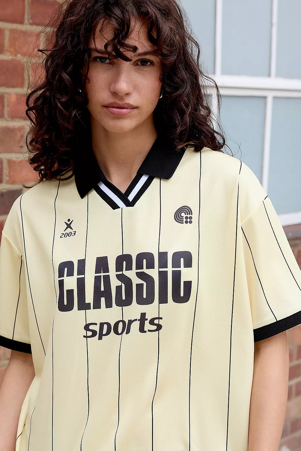UO Stripe Collared Football Shirt | Urban Outfitters UK