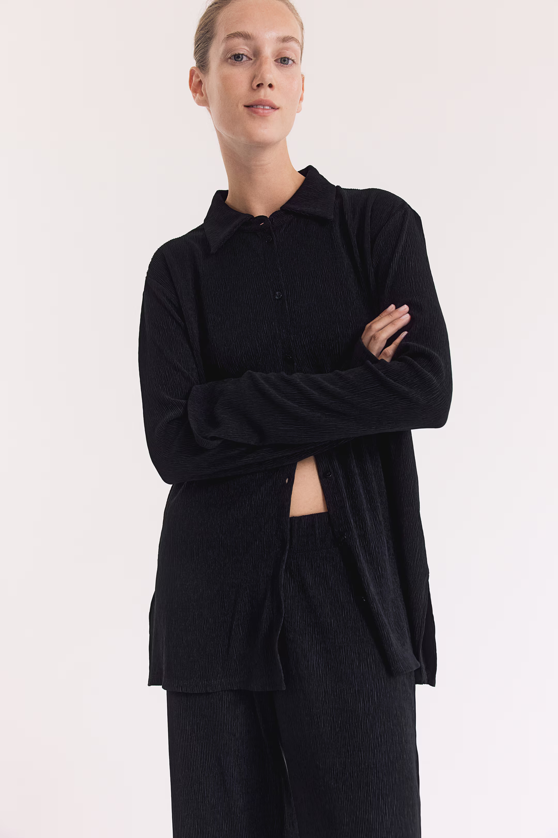MAMA Before & After Textured Jersey Set - Black - Ladies | H&M US | H&M (US + CA)