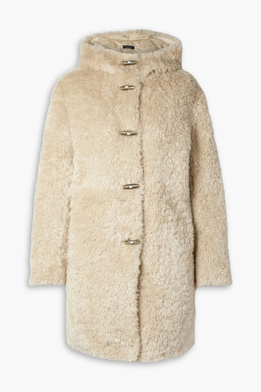 Iggy wool-blend faux fur hooded coat | The Outnet (US and CA)