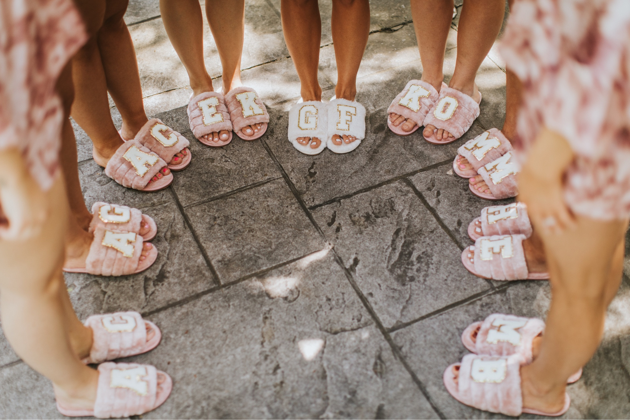 Bridesmaids pjs, bridesmaids pj slippers, wedding day idea, initial slippers

#LTKunder50 #LTKshoecrush #LTKwedding