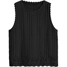 KIRUNDO Beach Vacation Clothes for Women Spring Summer Crochet Sweater Vest Tank Tops Cover Ups R... | Amazon (US)