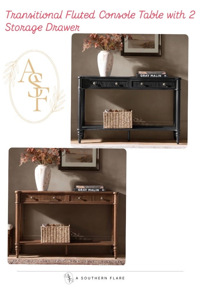 Transitional Fluted Console Table with 2 Storage Drawer/ home Decor

#LTKSaleAlert