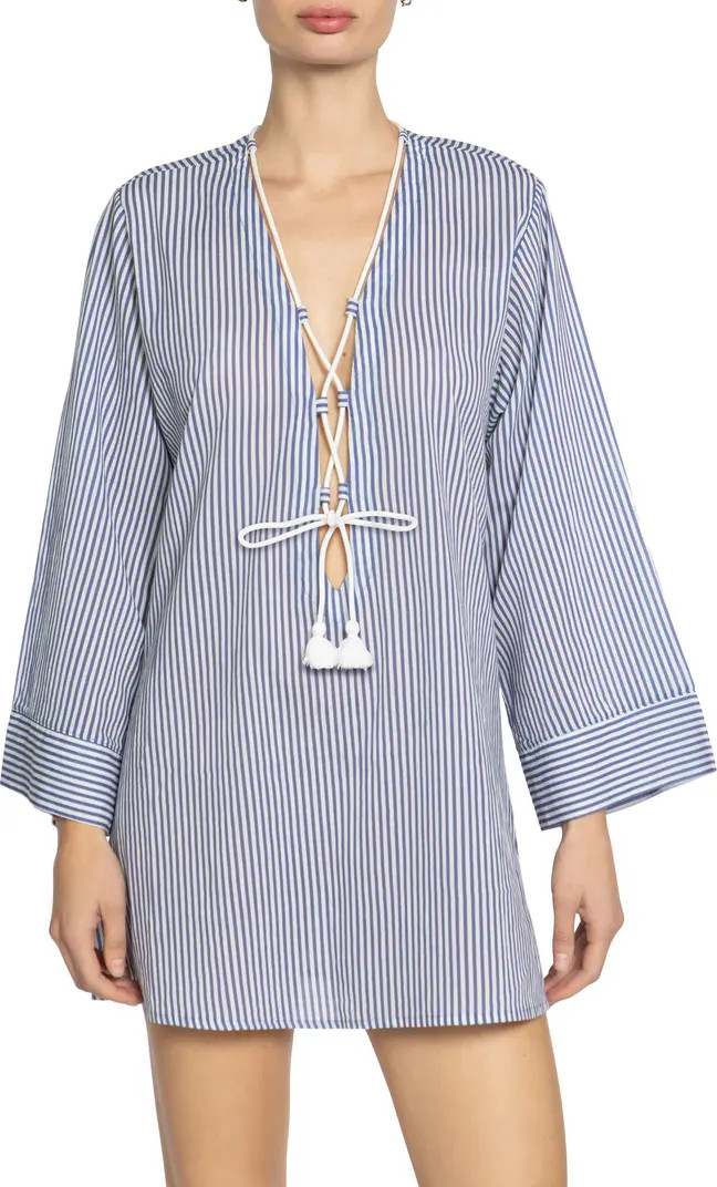 Harper Lace Up Cotton Cover-Up Tunic | Nordstrom