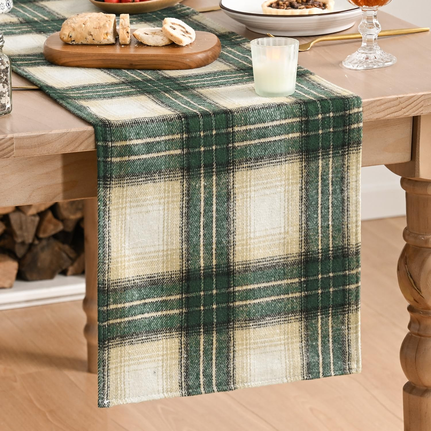 Artoid Mode Green Light Coffee Farmhouse Plaid Spring Table Runner, ST. Patrick Rustic Holiday Ch... | Amazon (US)