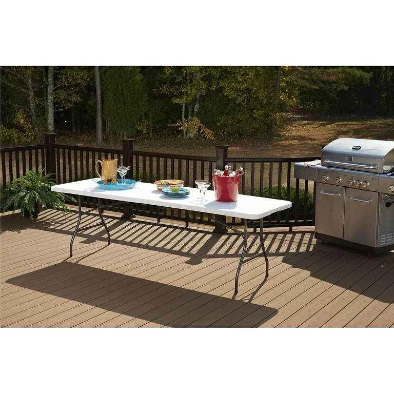 New Cosco 8 Foot Centerfold Folding Table, White - Walmart.com | Walmart (US)