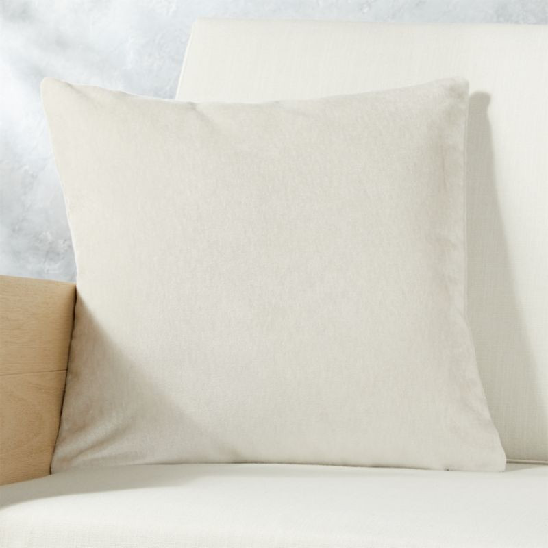 18" Corsica White Velvet Outdoor Pillow + Reviews | CB2 | CB2