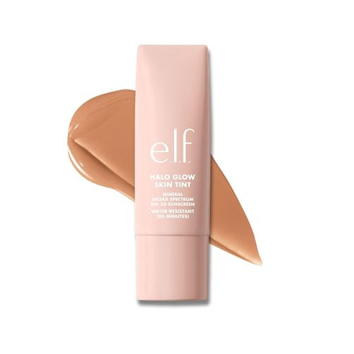 e.l.f. Halo Glow Skin Tint SPF 50, Tinted Moisturizer For Light, Buildable Coverage, Creates A Natural Glow, Vegan & Cruelty-Free, 9 Medium Cool | Amazon (US)