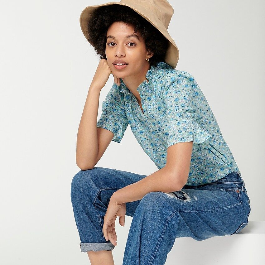Puff-sleeve top in Liberty® Amelie floral | J.Crew US