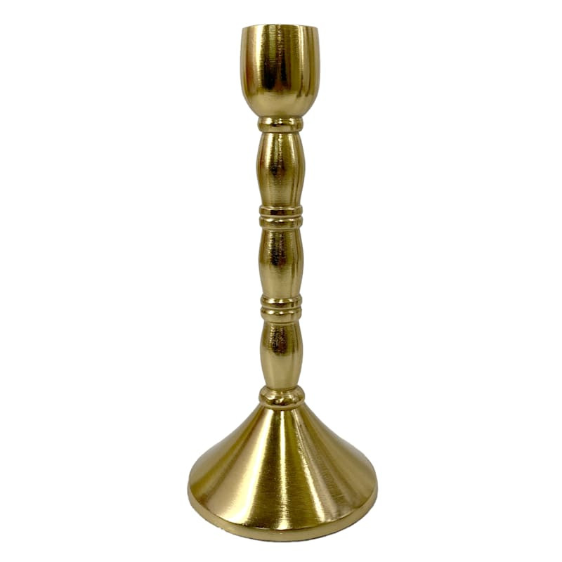 Providence Gold Taper Candle Holder, 8" | At Home